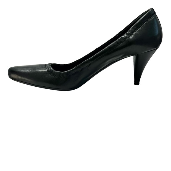 PRADA BLACK NAPPA SPORT B CALZATURE DONNA ELASTIC TOP CONE HEEL ROUND TOE PUMPS - Picture 6 of 15